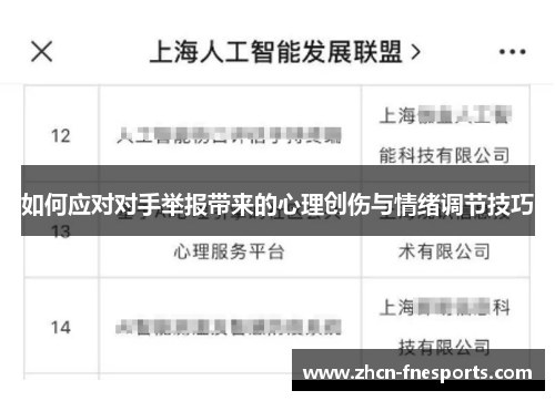 如何应对对手举报带来的心理创伤与情绪调节技巧
